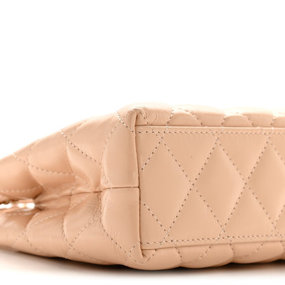 Chanel Shiny Aged Calfskin Quilted Nano Kelly Shopper Beige 9 of 10