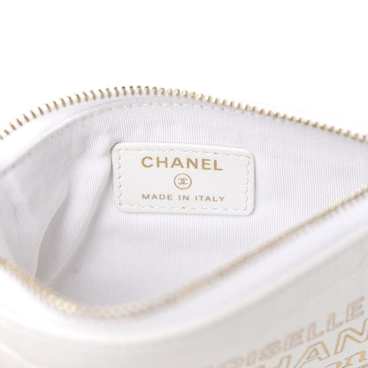 Chanel Calfskin Crocodile Embossed Cocodile Cosmetic Case White Gold 5 of 7