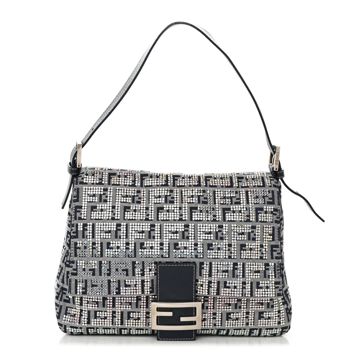 Fendi Zucchino Crystal Mama Baguette Navy 1 of 15