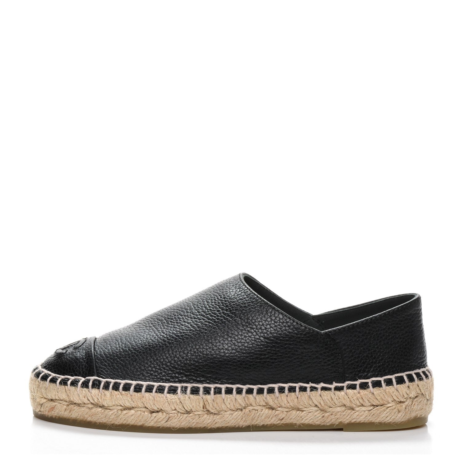Chanel Grained Calfskin CC Espadrilles 35 Black 1 of 9