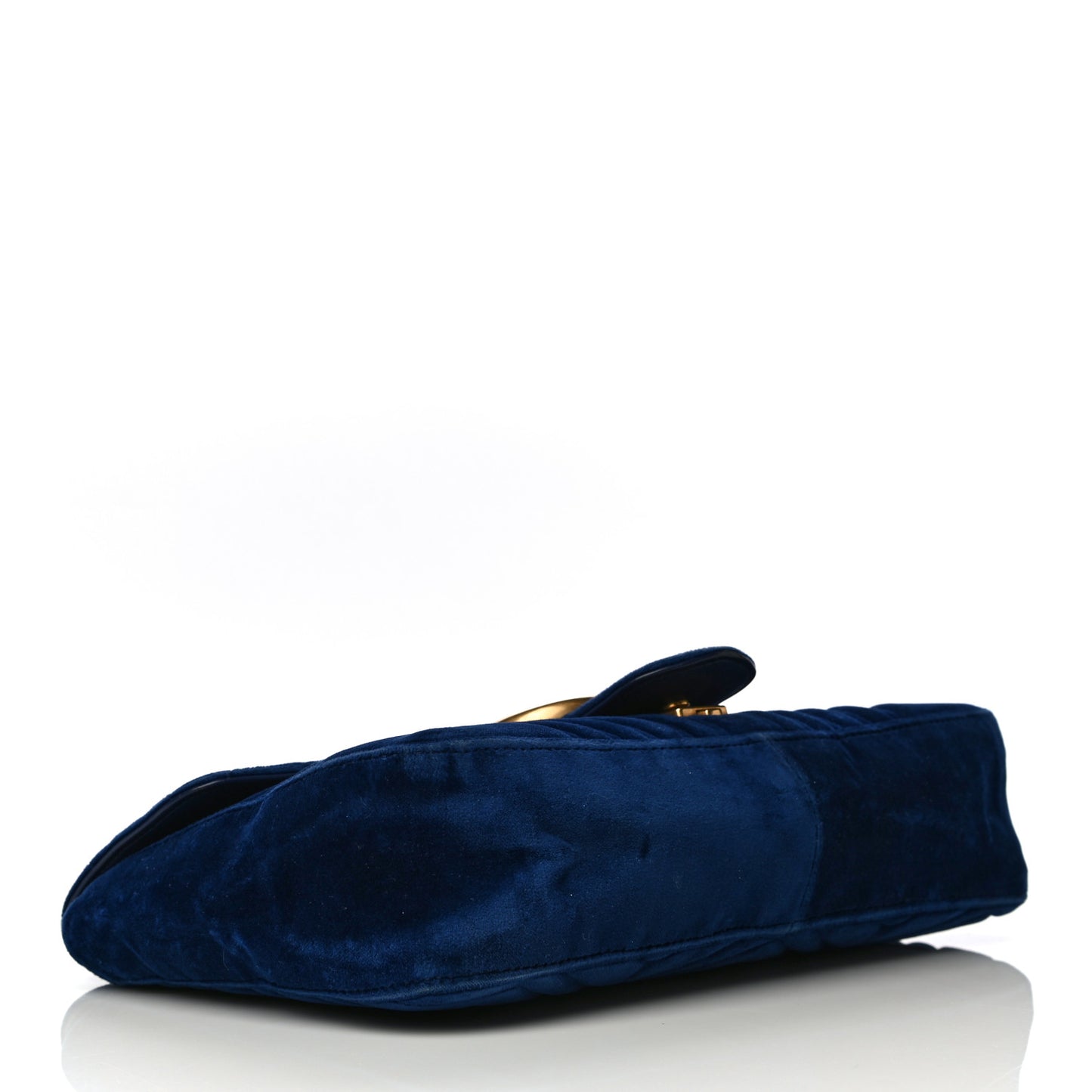 Velvet Matelasse Medium GG Marmont Shoulder Bag Cobalt Blue