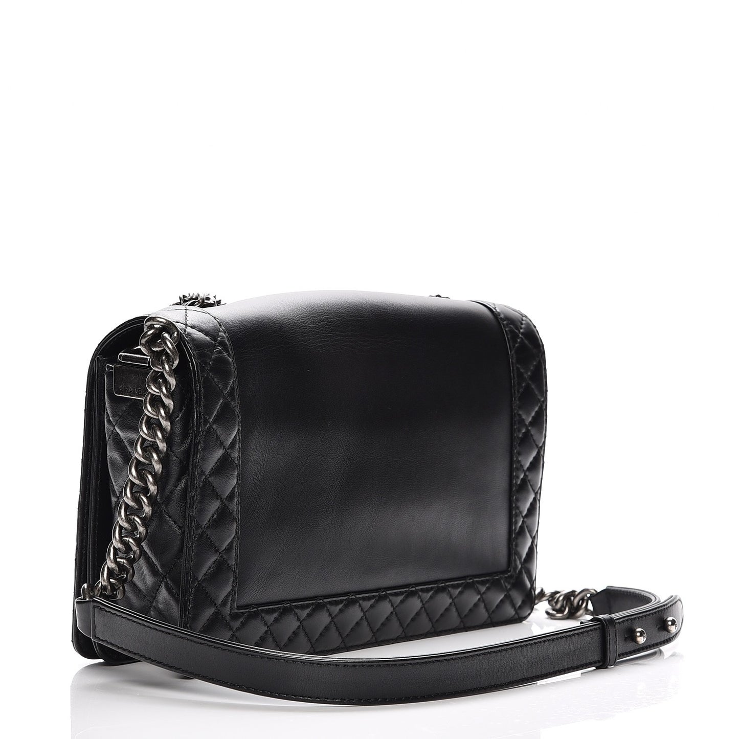 Calfskin Enchained Medium Boy Flap Black