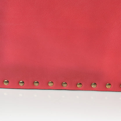 Valentino Garavani Vitello Large Rockstud Zip Pouch Deep Rose 8 of 13