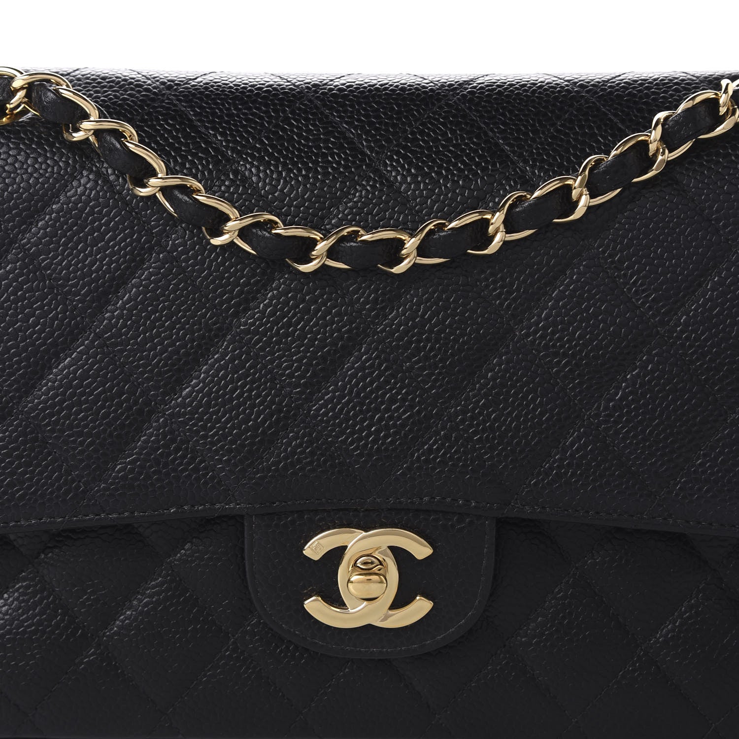 Chanel Caviar Quilted Medium Double Flap Black 10 of 11