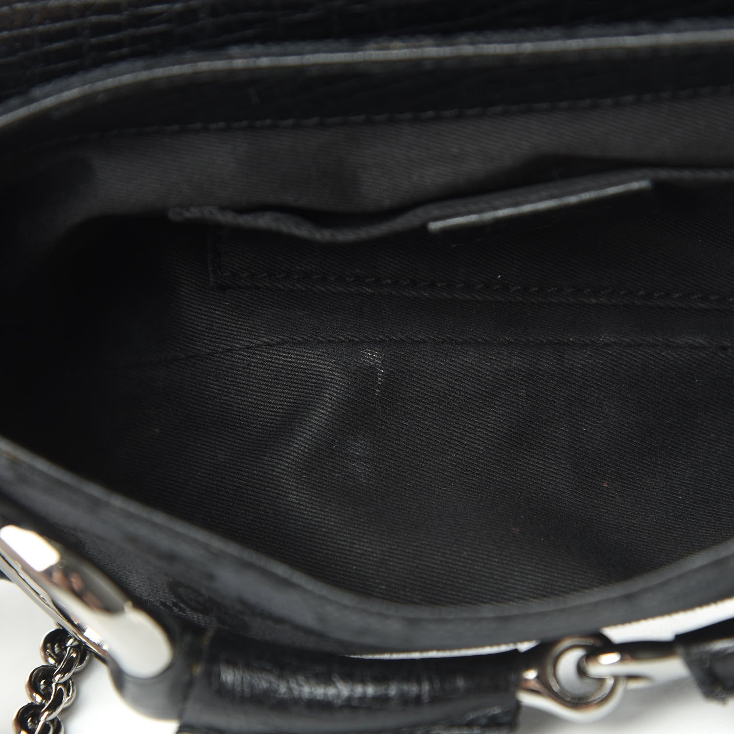 Gucci Monogram Horsebit Chain Clutch Black 12 of 12