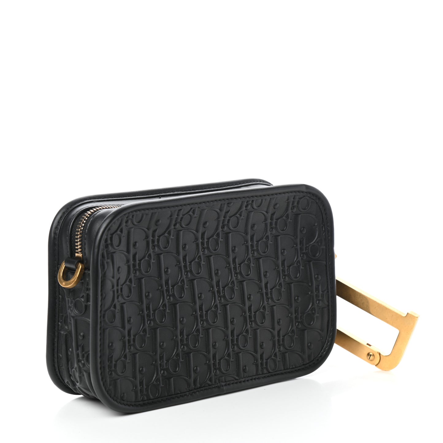 Calfskin Embossed Oblique Diorquake Clutch Black