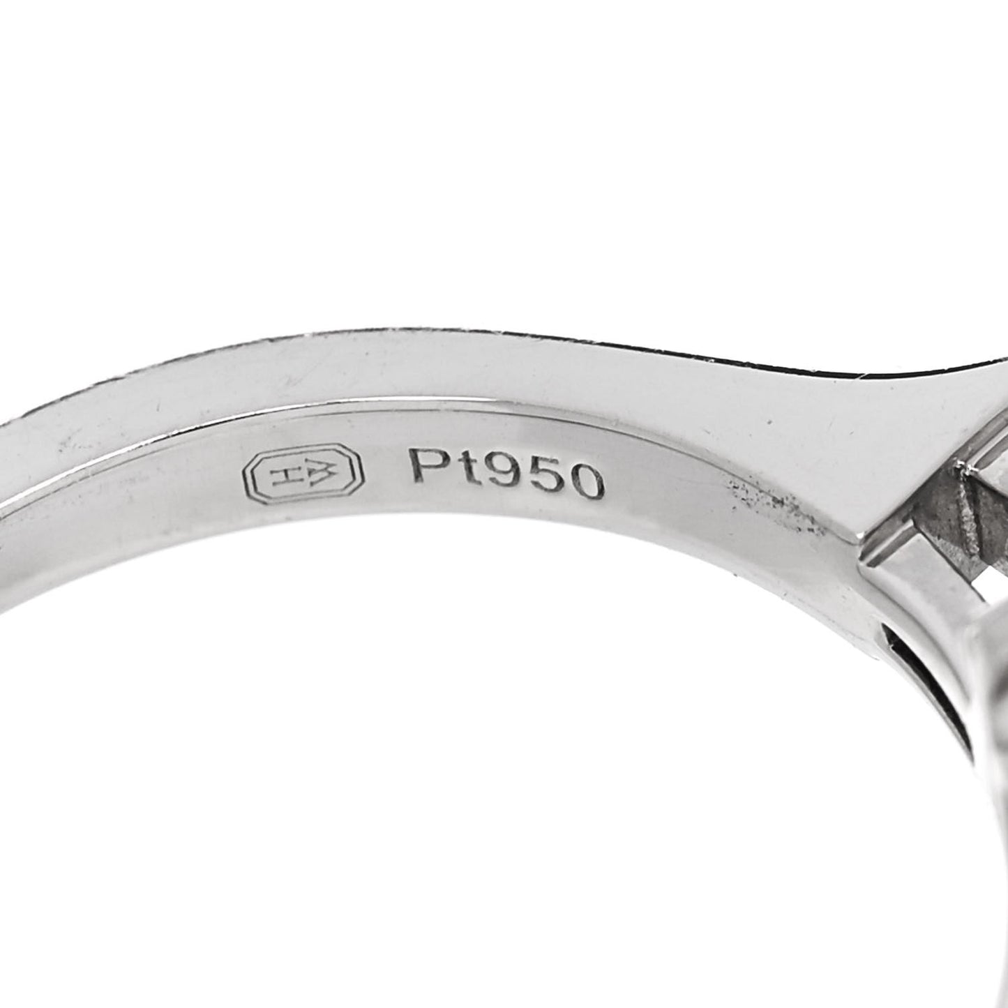Platinum Diamond 1.01ct Pear Cut Tapered Baguette Classic Engagement Ring 49 5