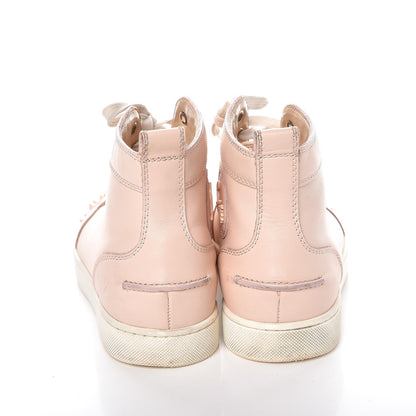 Christian Louboutin Patent Calfskin Lou Spikes Flat Sneakers 38 Poudre 21 of 28