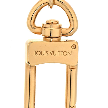Louis Vuitton Brass Enamel Fleur De Monogram Bag Charm Chain Gold 3 of 4