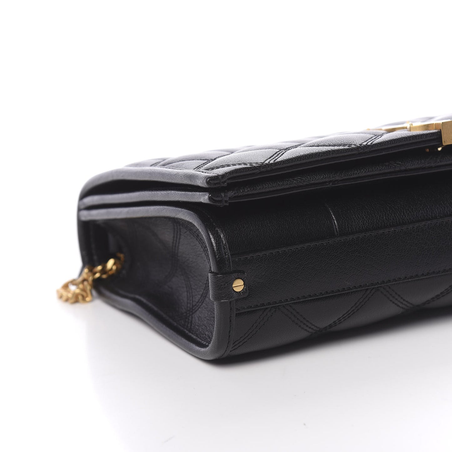 Lambskin Quilted Mini Becky Chain Bag Black
