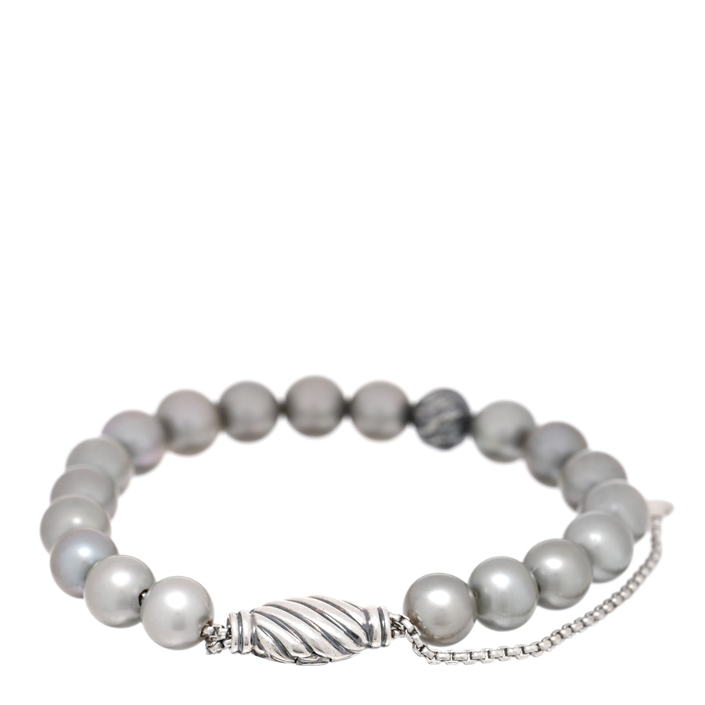 Sterling Silver Cultured Pearl Spiritual Beads Adjustable Bracelet