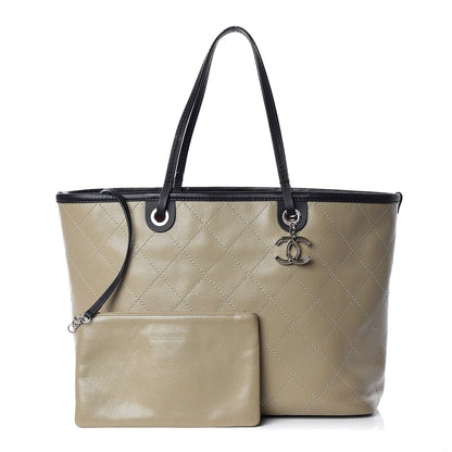 Chanel Grained Calfskin Large Shopping Fever Tote Beige 1 of 10