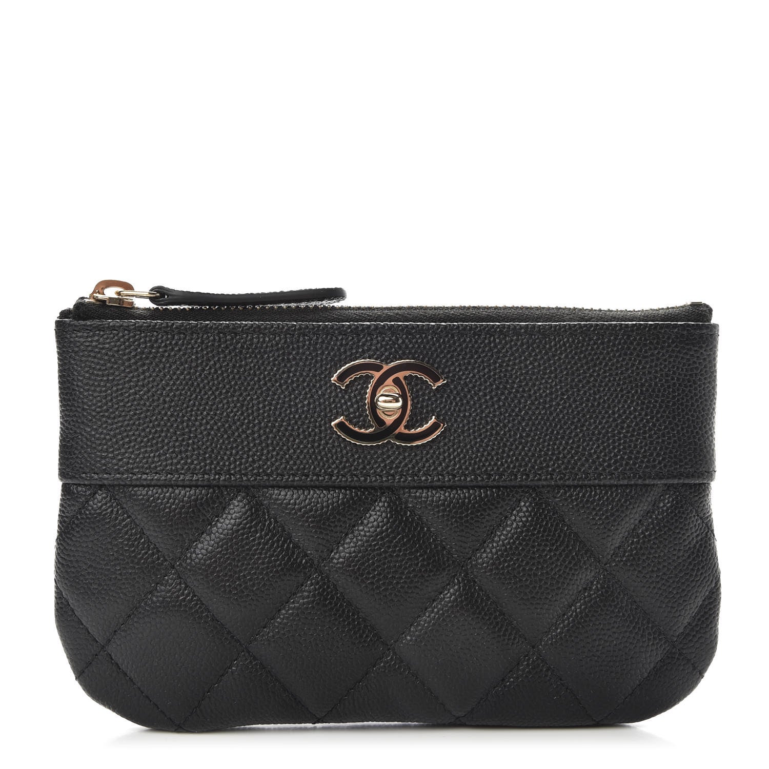 Chanel Caviar Quilted Small Vintage Mademoiselle Cosmetic Case Black 1 of 8