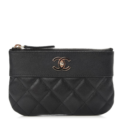 Chanel Caviar Quilted Small Vintage Mademoiselle Cosmetic Case Black 1 of 8