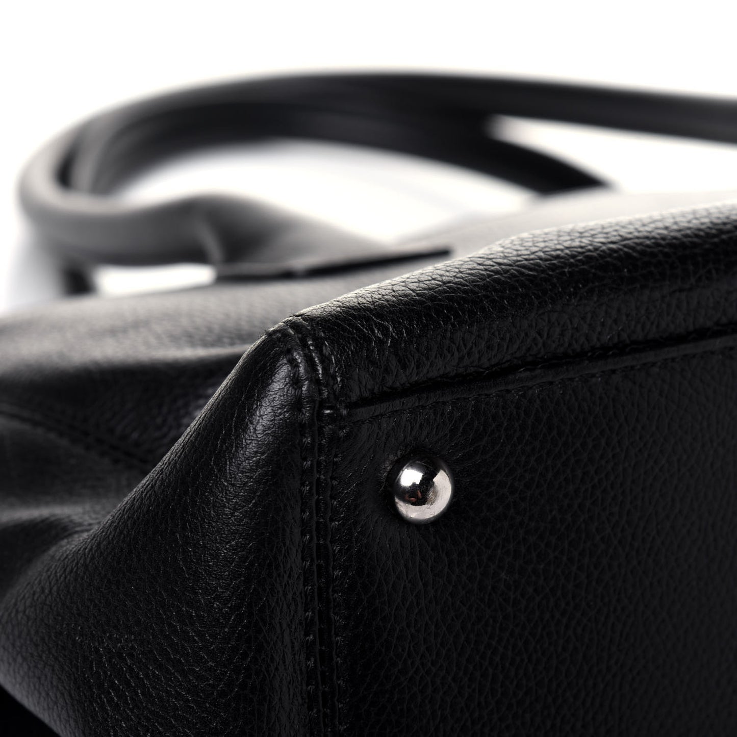 Calfskin Small Cerf Executive Shopper Tote Black