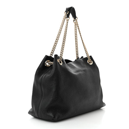 Gucci Pebbled Calfskin Medium Soho Chain Shoulder Bag Black 3 of 12