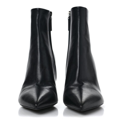 Saint Laurent Santiago Russo Kate 85 Zip Bootie 35.5 Black 2 of 9