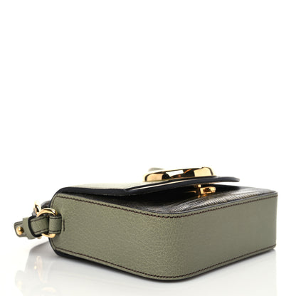 Chloe Goatskin Calfskin Lizard Embossed Mini C Double Carry Antique Green 4 of 8
