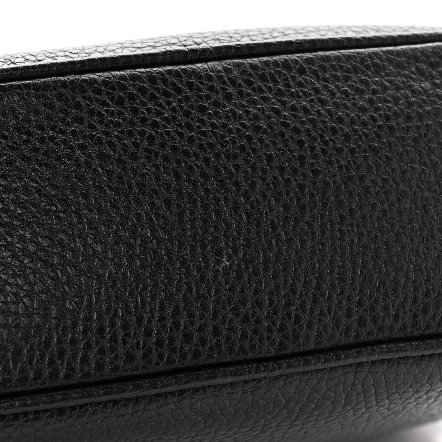 Pebbled Calfskin Small Soho Disco Bag Black