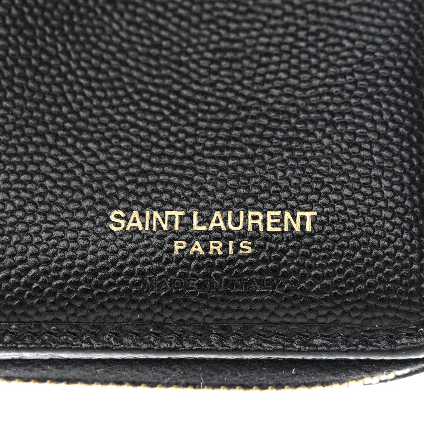 Grain De Poudre Matelasse Chevron Monogram Compact Zip Around Wallet Black