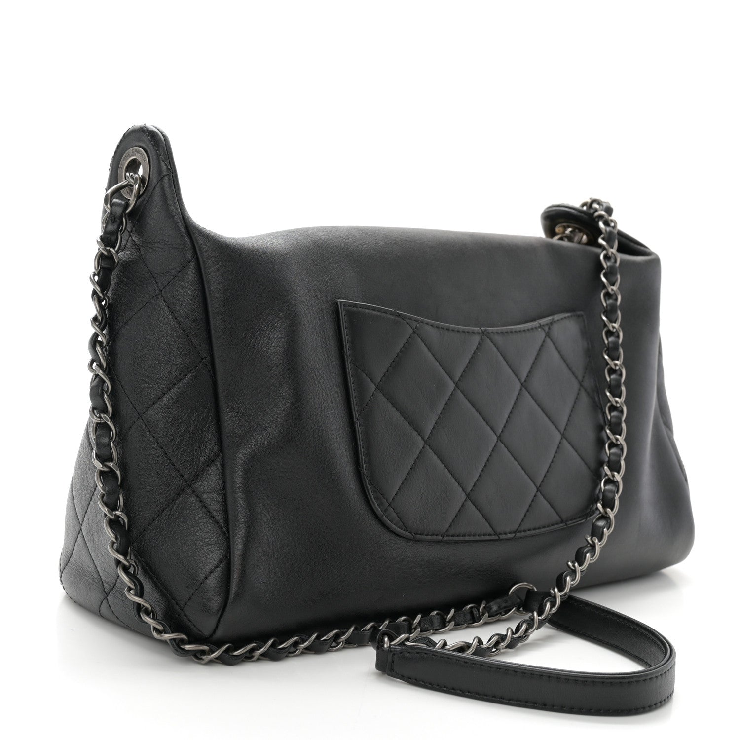 Chanel Calfskin Chain 20s Signature Hobo Black 3 of 11