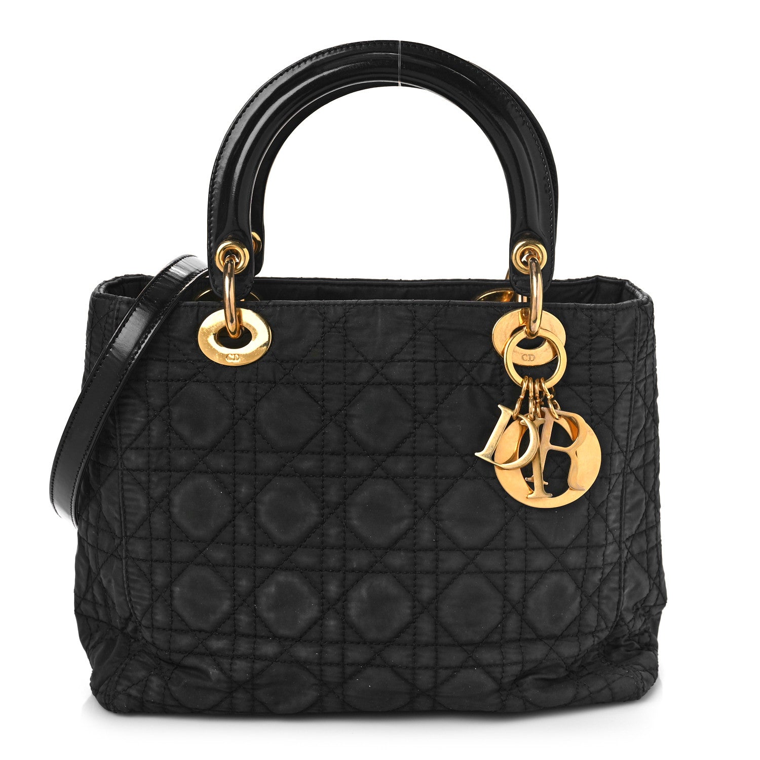 Christian Dior Nylon Cannage Medium Lady Dior Black 1 of 9
