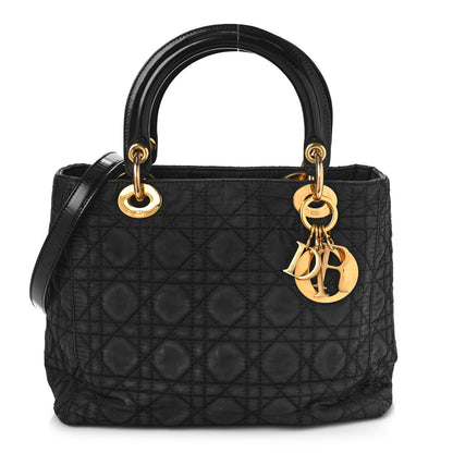 Christian Dior Nylon Cannage Medium Lady Dior Black 1 of 9
