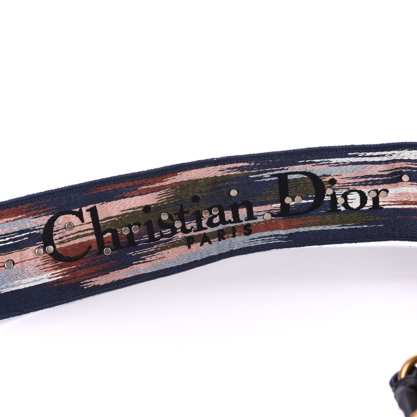 Canvas Embroidered Studded KaleiDiorscopic Shoulder Strap Multicolor