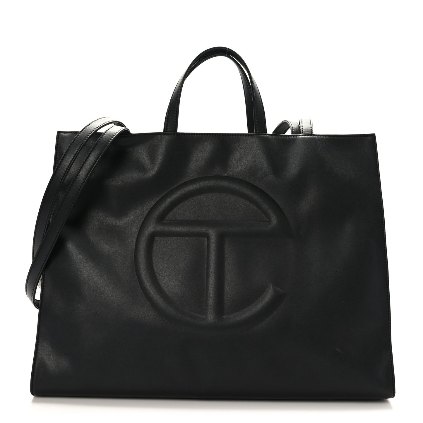 Vegan Leather Large Shopping Bag Black