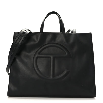 Telfar Vegan Leather Large Shopping Bag Black 1 of 9