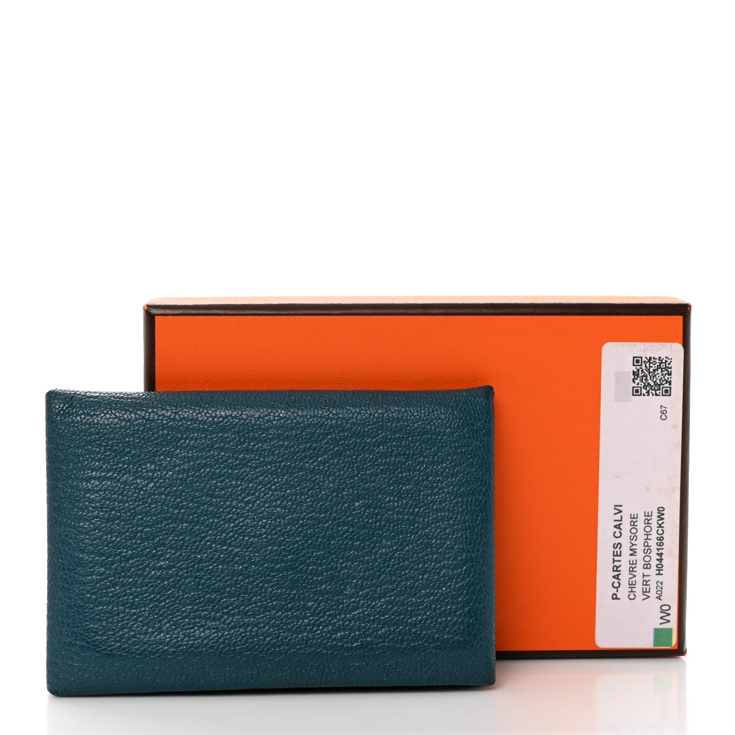 Hermes Chevre Mysore Calvi Card Case Vert Bosphore 8 of 8