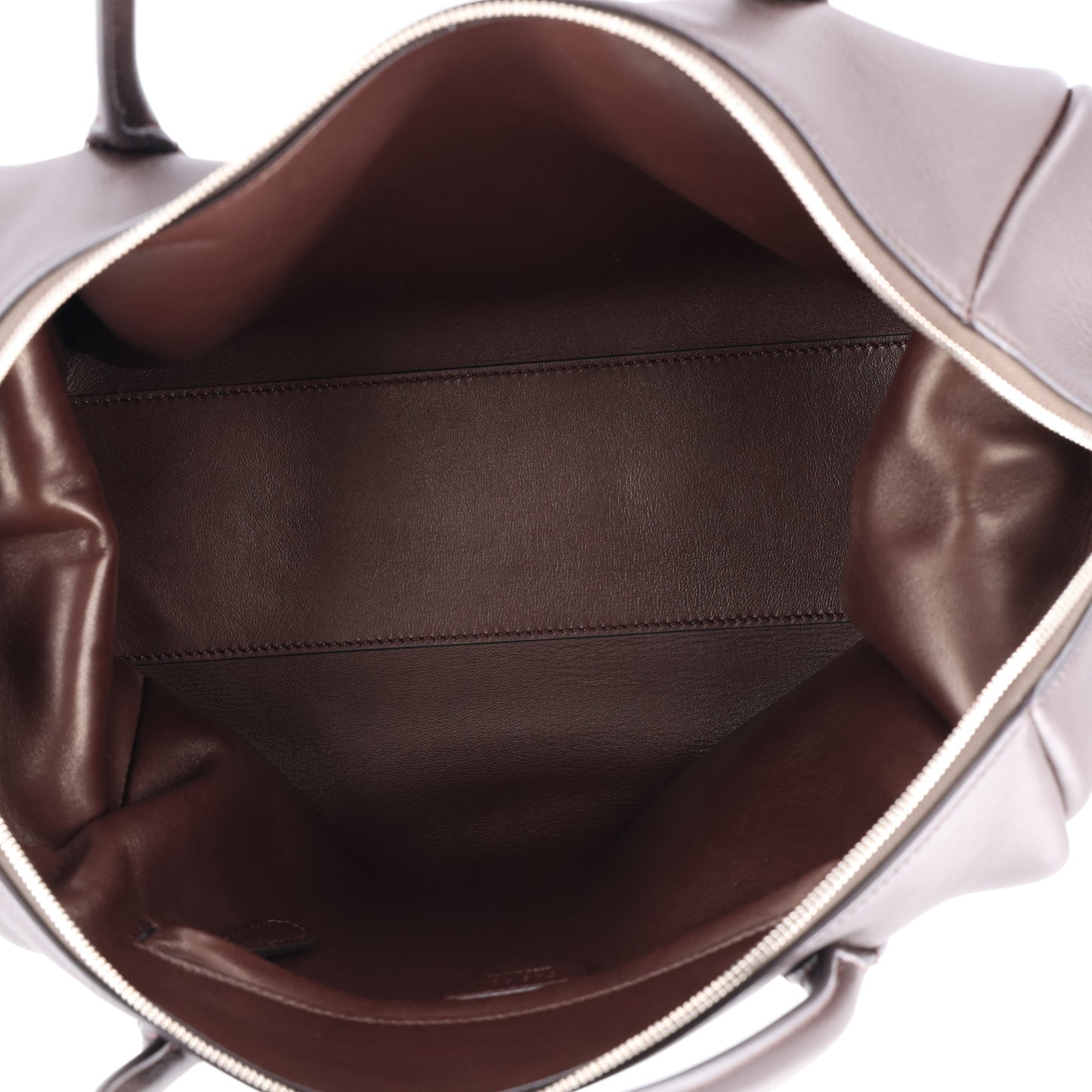 Grained Calfskin Faye Bowling Bag Dark Brown
