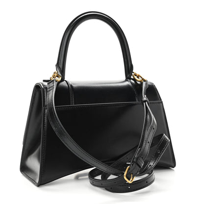 Balenciaga Shiny Box Calfskin Small Hourglass Top Handle Bag Black 2 of 8