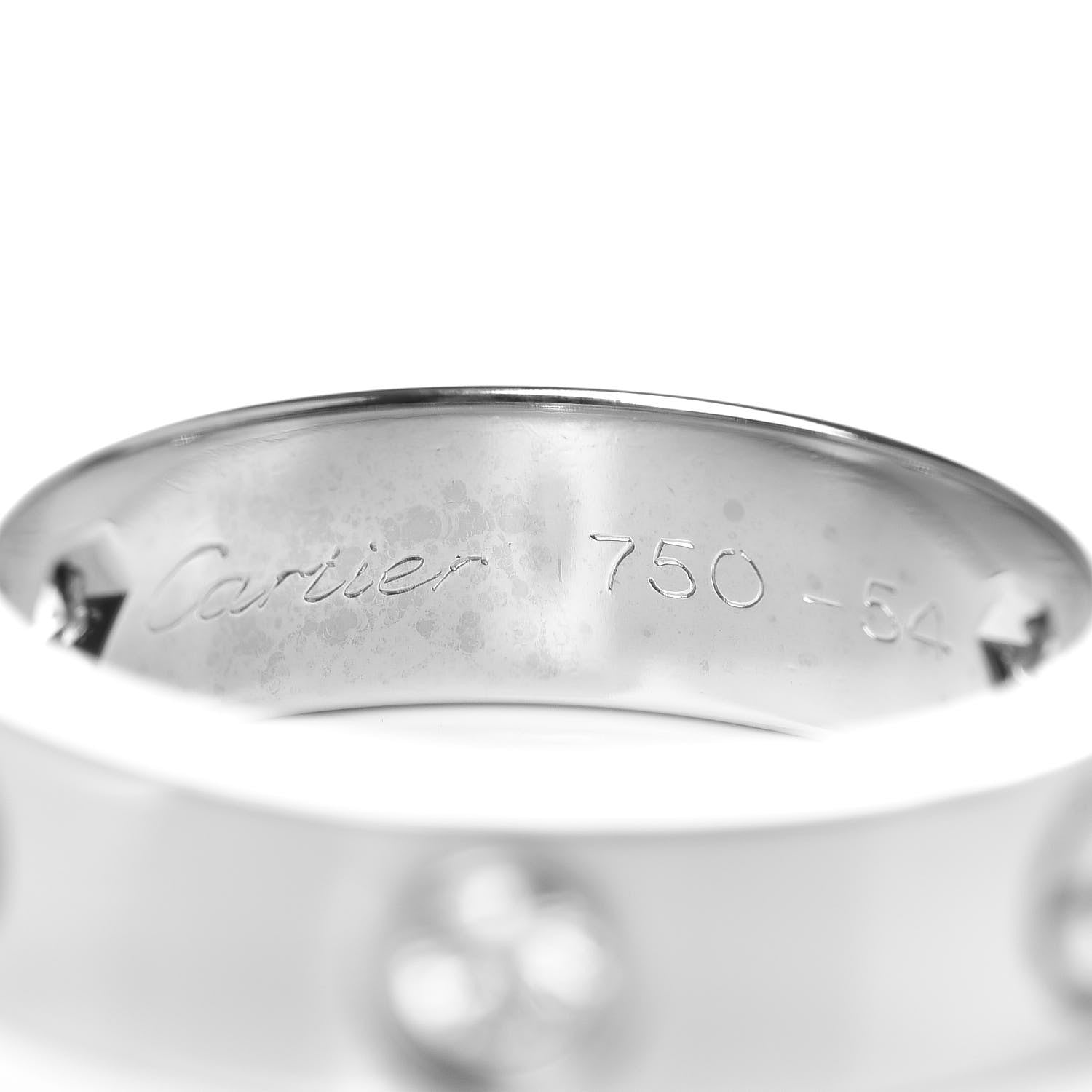 Cartier 18K White Gold 3 Diamond 5.5mm LOVE Ring 54 7 4 of 4