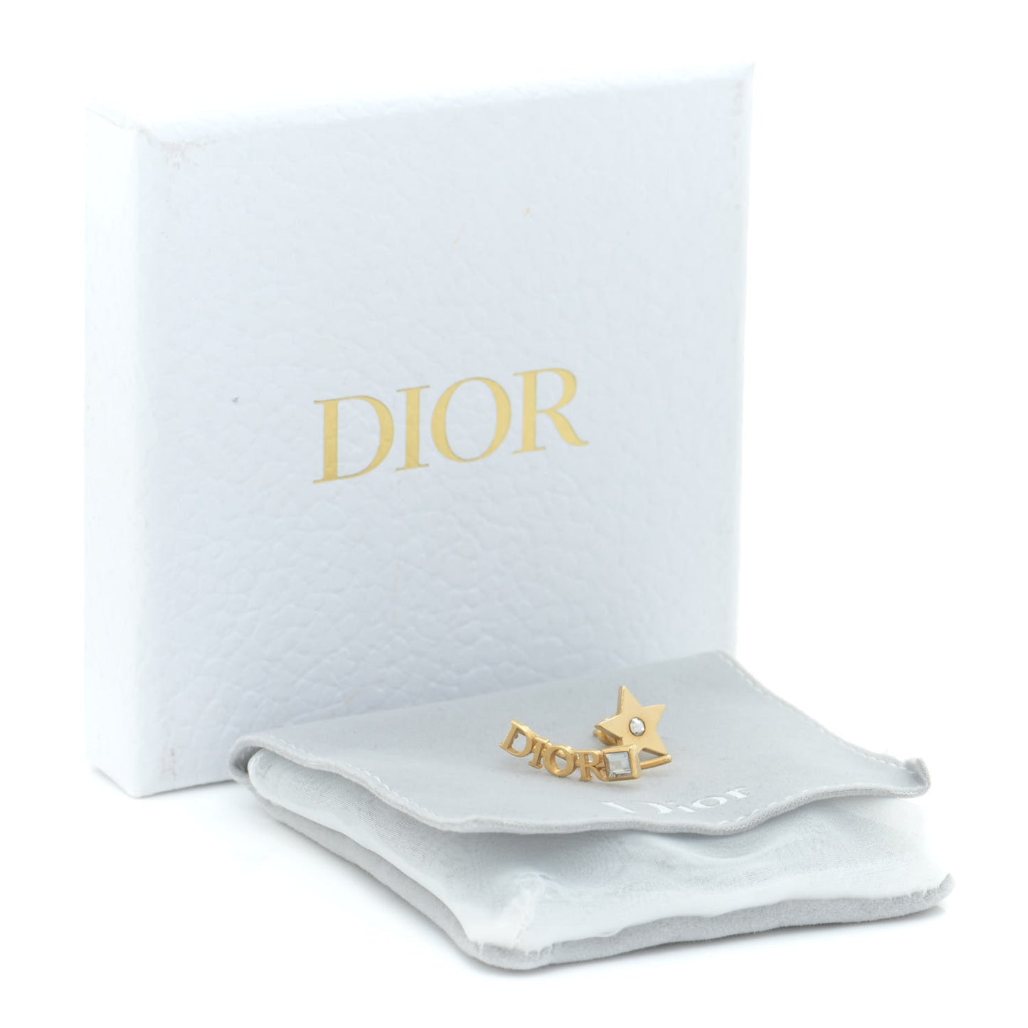 Metal Crystal Dio(r)evolution Earrings Gold