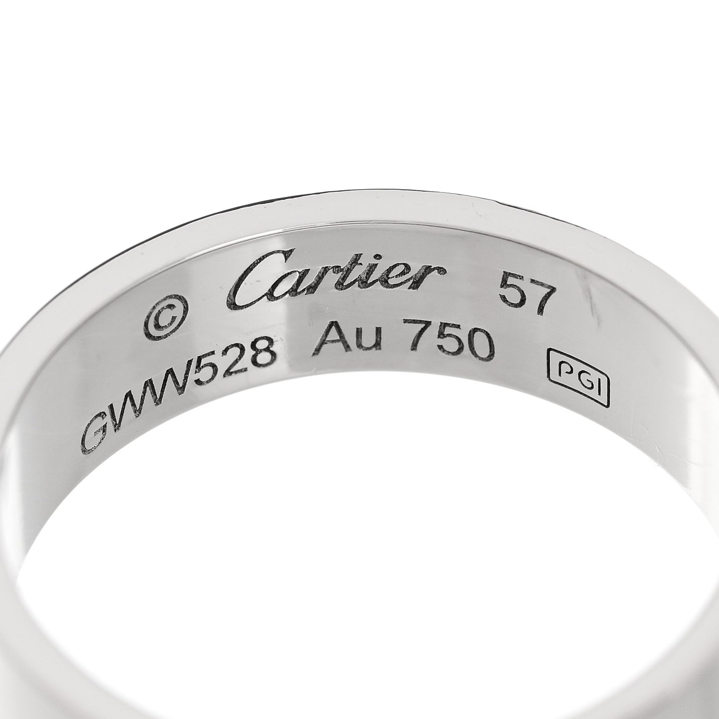 18K White Gold 5.5mm LOVE Ring 57 8