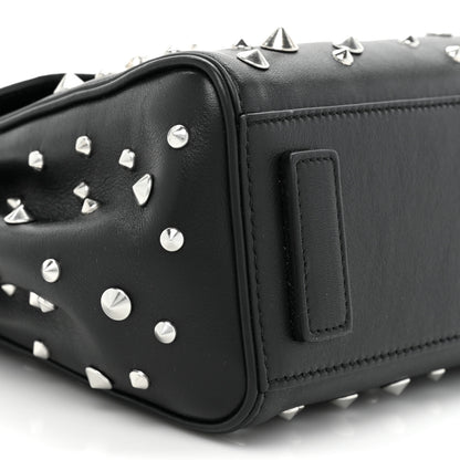 Versace Grained Calfskin Spiked Small La Medusa Top Handle Bag Black 8 of 8
