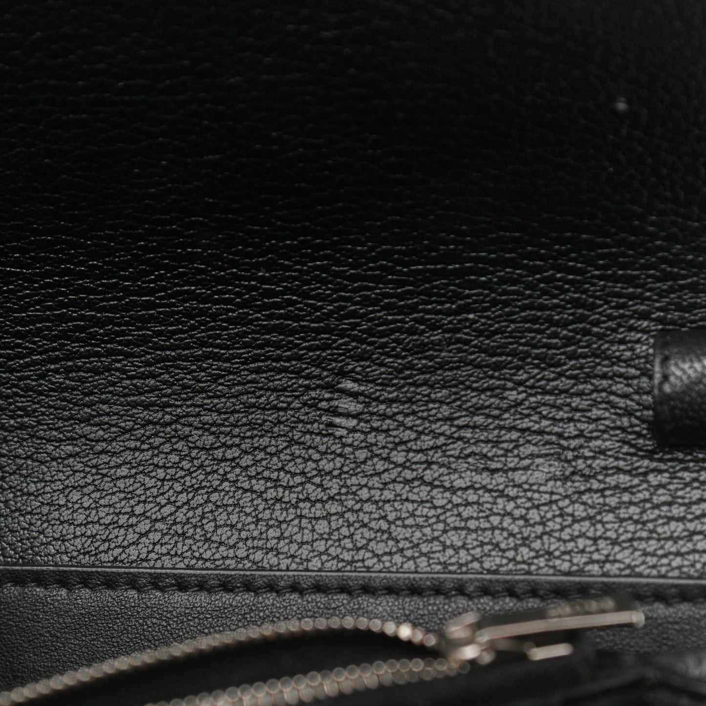 Goatskin Folded Clutch With Strap Black