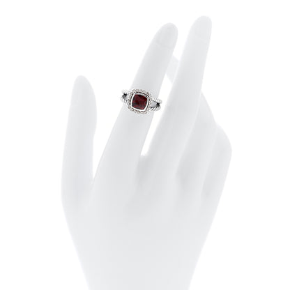 David Yurman Sterling Silver Diamond Garnet 7mm Petite Albion Ring 47 4.25 2 of 5