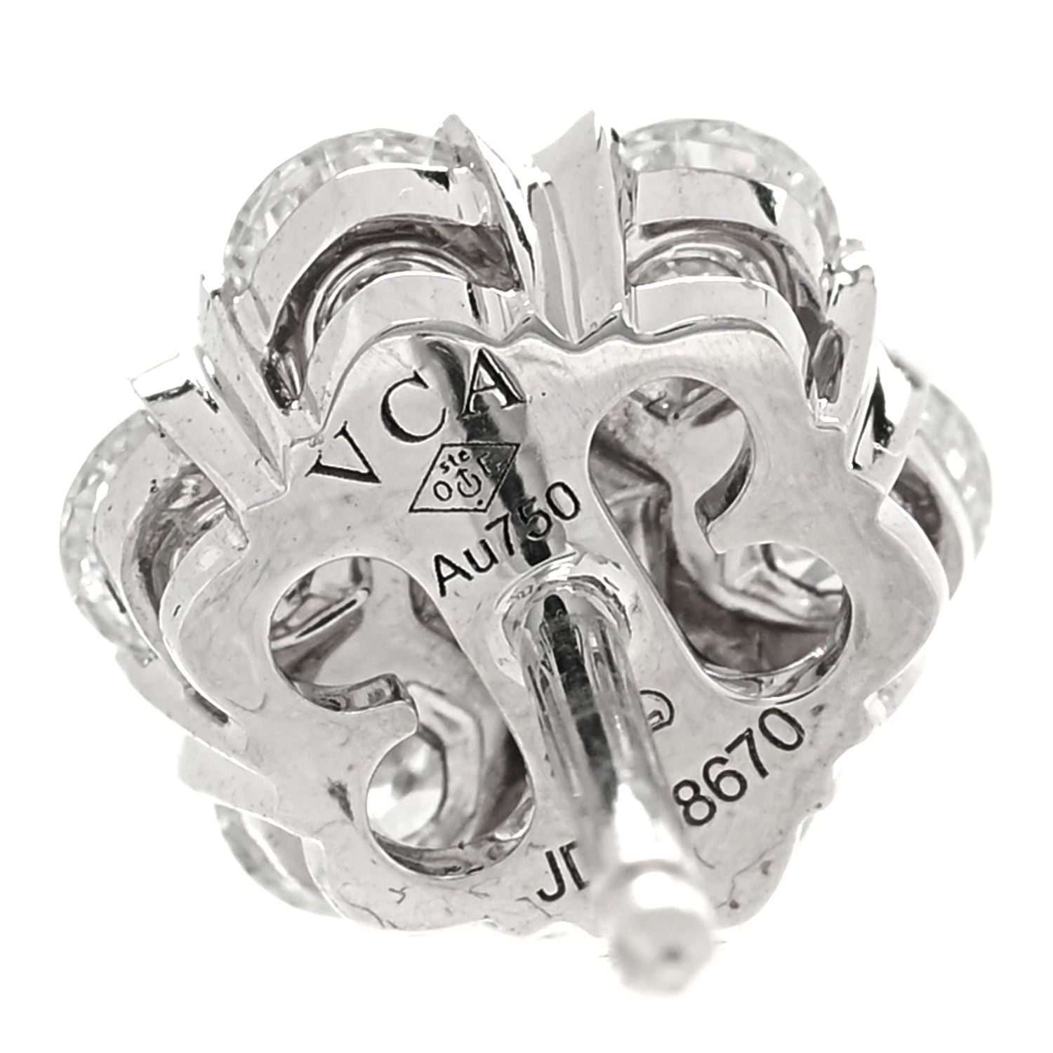 Van Cleef & Arpels 18K White Gold Diamond Fleurette Earrings 4 of 5