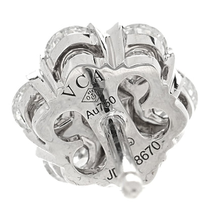 Van Cleef & Arpels 18K White Gold Diamond Fleurette Earrings 4 of 5