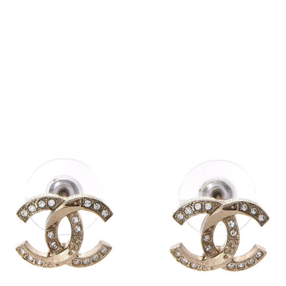 Chanel Crystal CC Earrings Light Gold 1 of 5