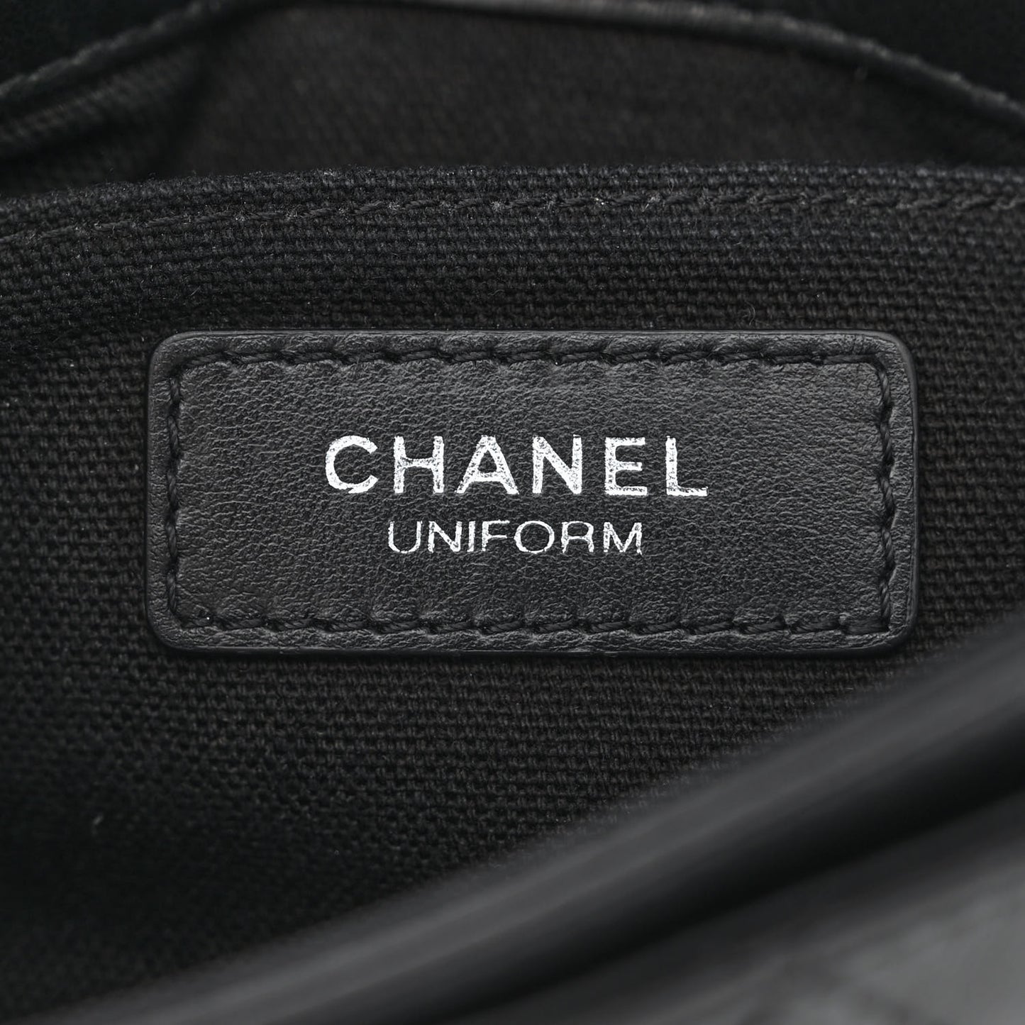 Calfskin Quilted CC Uniform Flap Belt Bag Black