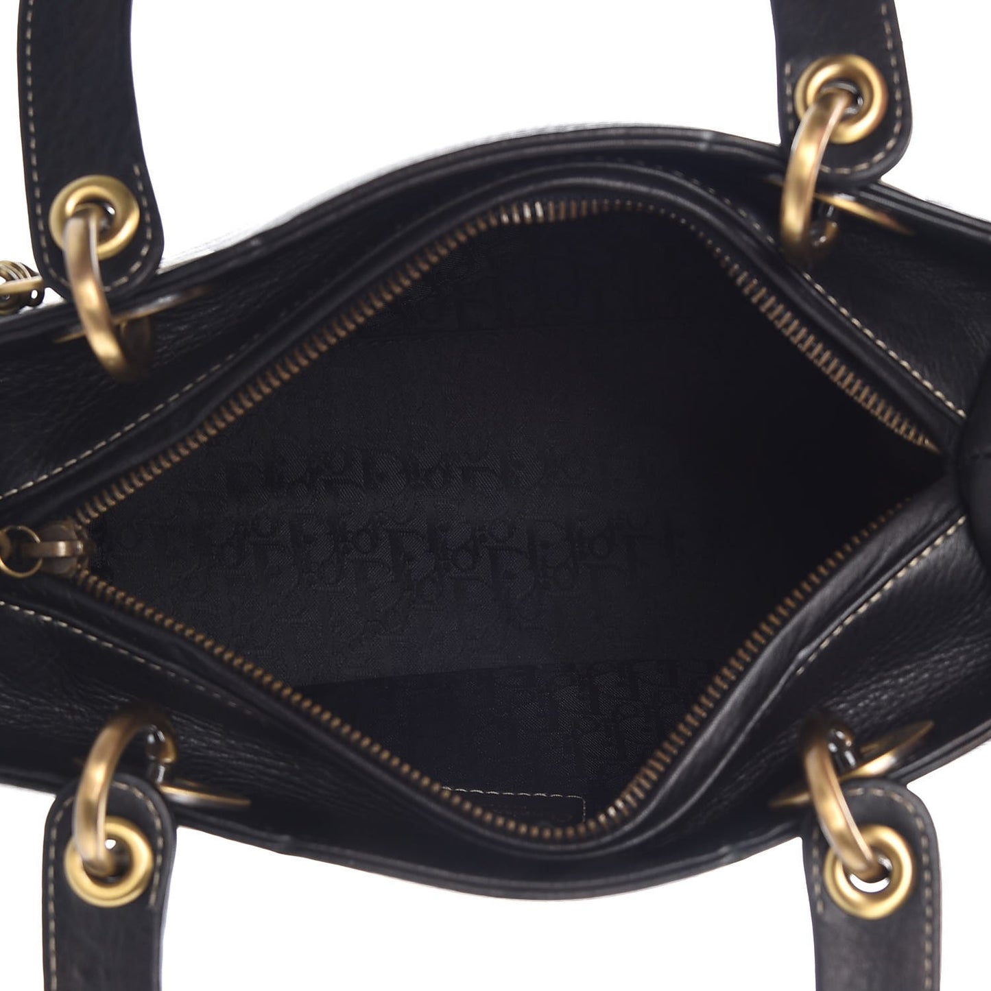 Grained Calfskin Medium Lady Dior Black