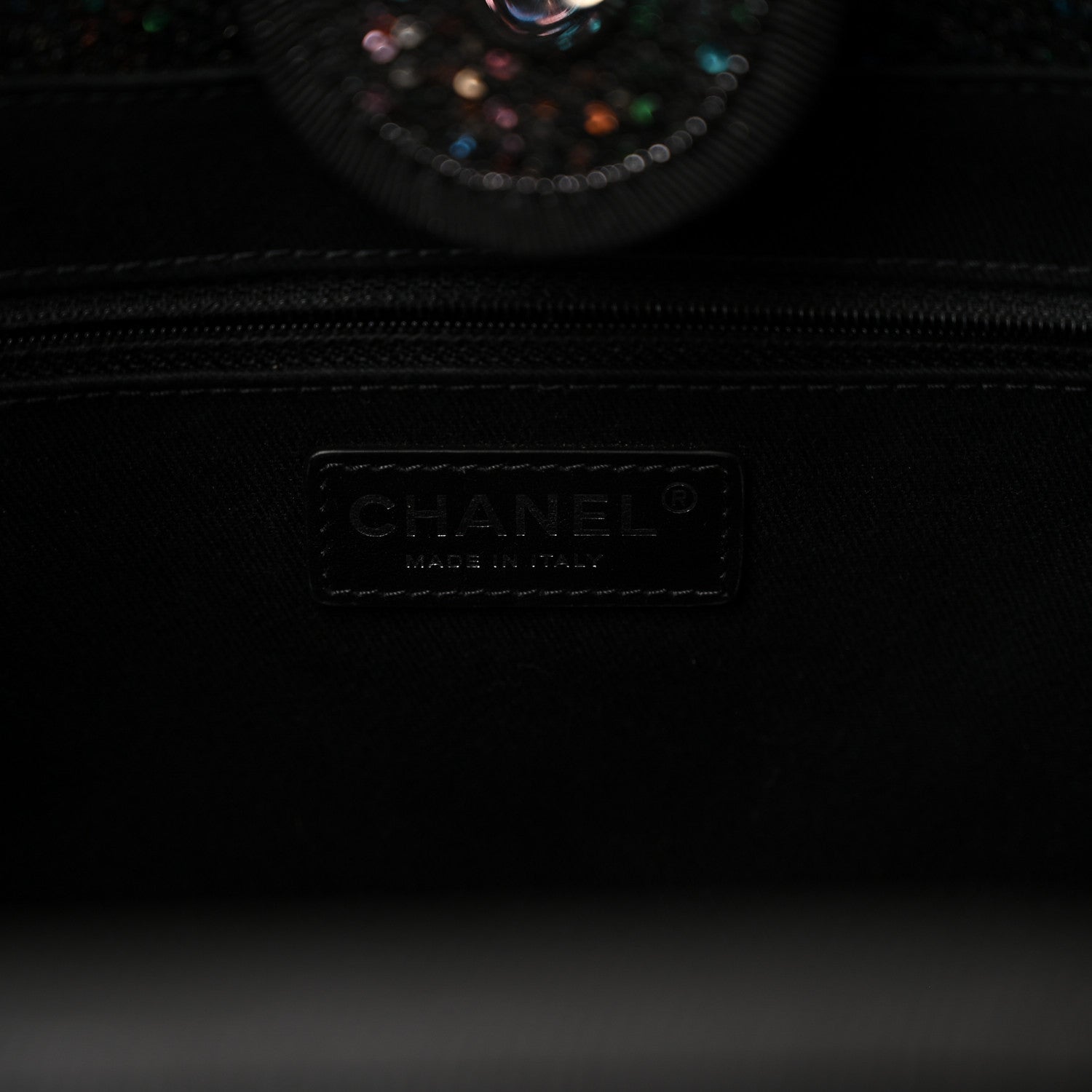 Chanel Calfskin Sequin Small Deauville Tote Black 6 of 10