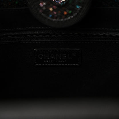 Chanel Calfskin Sequin Small Deauville Tote Black 6 of 10