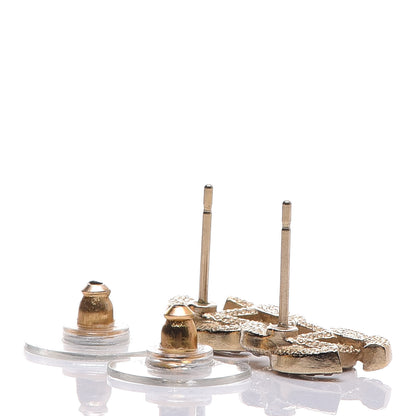 Chanel Crystal Twisted CC Earrings Light Gold Pale Pink 3 of 5