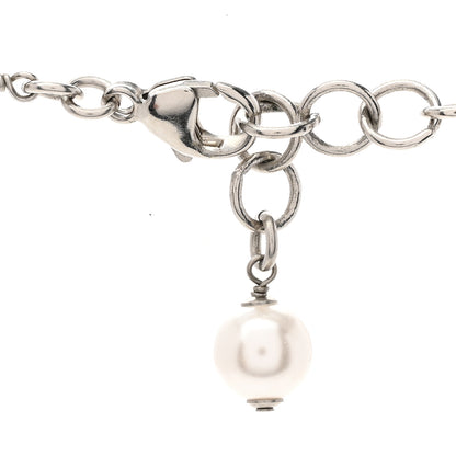 Chanel Pearl Beaded Enamel CC Long Necklace White 5 of 7