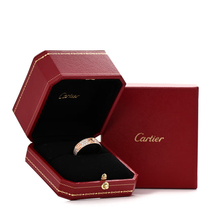 Cartier 18K Pink Gold Diamond 6.5mm LOVE Paved Ring 60 9.25 5 of 5