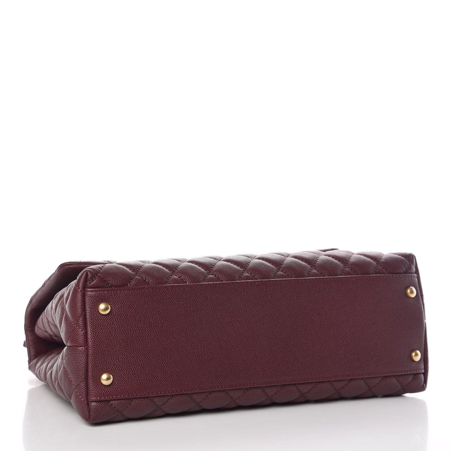 Caviar Lizard Quilted Medium Coco Handle Flap Burgundy